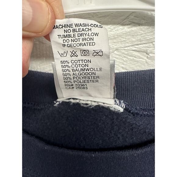 Vintage Disney Tinker Bell Sweatshirt L Crew Neck Blue Pullover Made In The USA - Picture 3 of 6